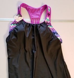 purple &black zeroxposur swim top